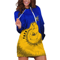 Kosrae Fafa Culinary Heritage Hoodie Dress Kosraean Gold Taro Tradition Illustration With Coconut Leaves