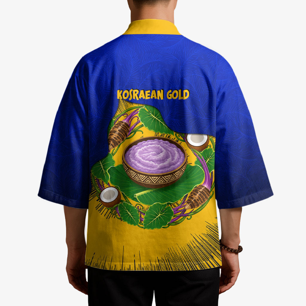 Kosrae Fafa Culinary Heritage Kimono Kosraean Gold Taro Tradition Illustration With Coconut Leaves