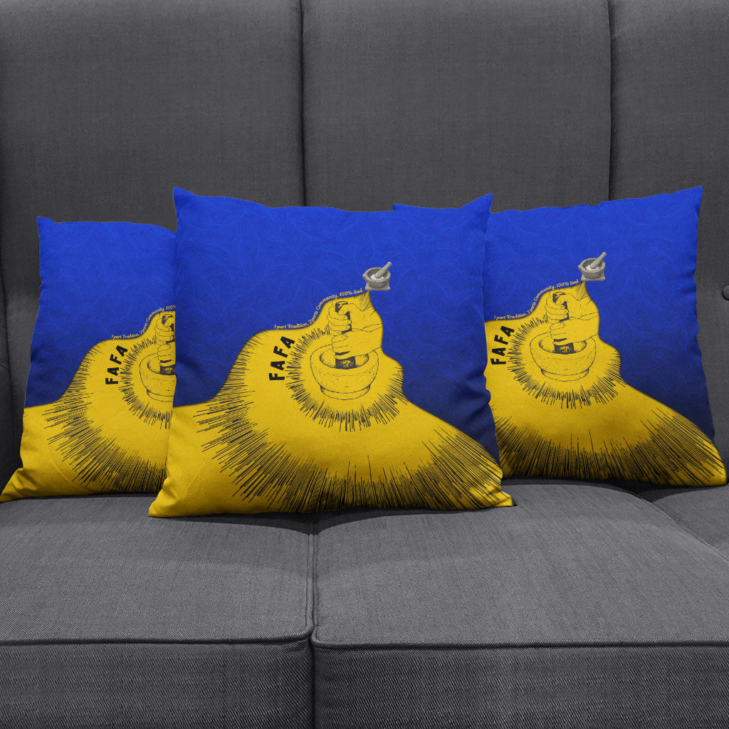 Kosrae Fafa Culinary Heritage Pillow Cover Kosraean Gold Taro Tradition Illustration With Coconut Leaves