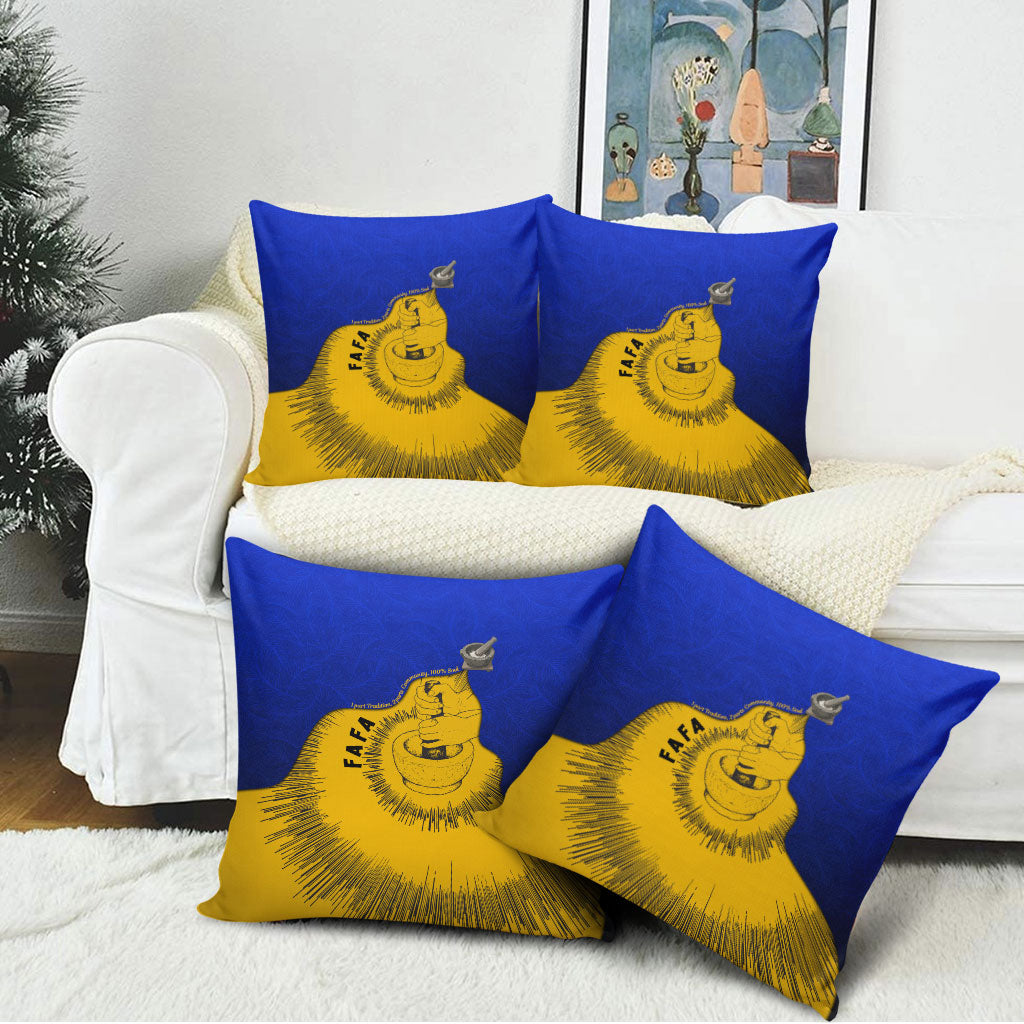 Kosrae Fafa Culinary Heritage Pillow Cover Kosraean Gold Taro Tradition Illustration With Coconut Leaves