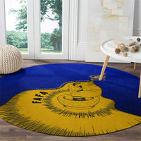 Kosrae Fafa Culinary Heritage Round Carpet Kosraean Gold Taro Tradition Illustration With Coconut Leaves
