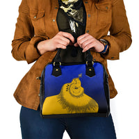 Kosrae Fafa Culinary Heritage Shoulder Handbag Kosraean Gold Taro Tradition Illustration With Coconut Leaves