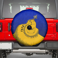 Kosrae Fafa Culinary Heritage Spare Tire Cover Kosraean Gold Taro Tradition Illustration With Coconut Leaves
