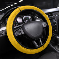 Kosrae Fafa Culinary Heritage Steering Wheel Cover Kosraean Gold Taro Tradition Illustration With Coconut Leaves
