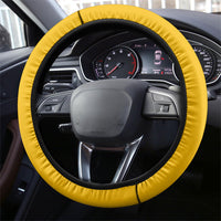 Kosrae Fafa Culinary Heritage Steering Wheel Cover Kosraean Gold Taro Tradition Illustration With Coconut Leaves