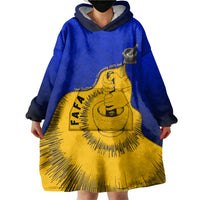 Kosrae Fafa Culinary Heritage Wearable Blanket Hoodie Kosraean Gold Taro Tradition Illustration With Coconut Leaves