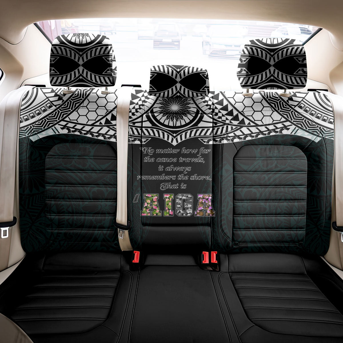 AIGA Always In Gods Arms Samoa Back Car Seat Cover Polynesian Tribal Tattoo Art Family Heritage Faith TS04 - Polynesian Pride