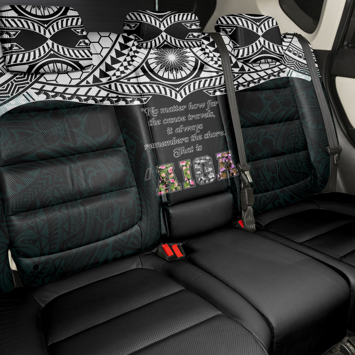 AIGA Always In Gods Arms Samoa Back Car Seat Cover Polynesian Tribal Tattoo Art Family Heritage Faith TS04 - Polynesian Pride