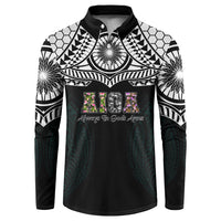 AIGA Always In Gods Arms Samoa Button Sweatshirt Polynesian Tribal Tattoo Art Family Heritage Faith TS04 Black White - Polynesian Pride