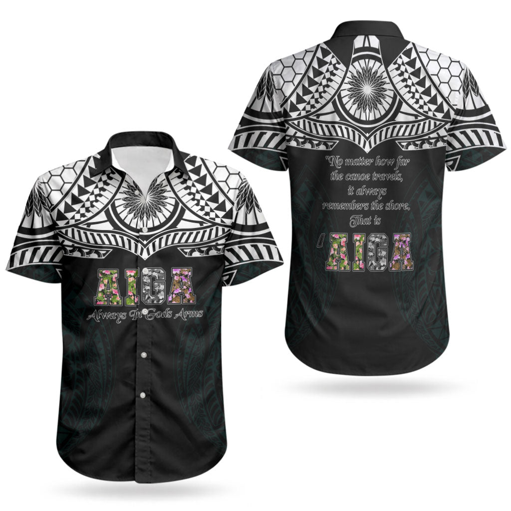 AIGA Always In Gods Arms Samoa Couples Matching Off Shoulder Short Dress and Hawaiian Shirt Polynesian Tribal Tattoo Art Family Heritage Faith TS04 - Polynesian Pride
