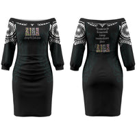 AIGA Always In Gods Arms Samoa Couples Matching Off The Shoulder Long Sleeve Dress and Long Sleeve Button Shirt Polynesian Tribal Tattoo Art Family Heritage Faith TS04 - Polynesian Pride