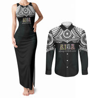 AIGA Always In Gods Arms Samoa Couples Matching Tank Maxi Dress and Long Sleeve Button Shirt Polynesian Tribal Tattoo Art Family Heritage Faith TS04 Black White - Polynesian Pride