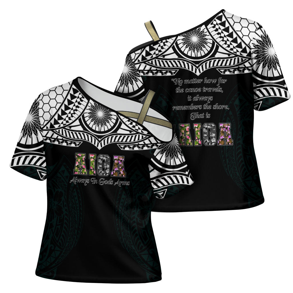 AIGA Always In Gods Arms Samoa Cross Shoulder Shirt Polynesian Tribal Tattoo Art Family Heritage Faith TS04 - Polynesian Pride