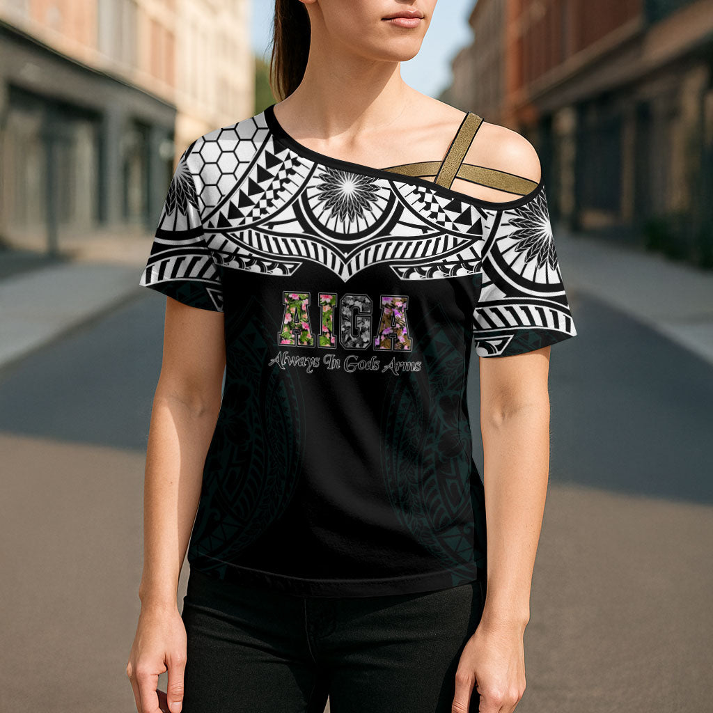 AIGA Always In Gods Arms Samoa Cross Shoulder Shirt Polynesian Tribal Tattoo Art Family Heritage Faith TS04 - Polynesian Pride