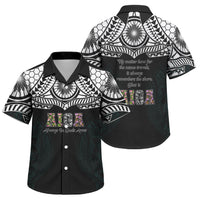 AIGA Always In Gods Arms Samoa Family Matching Mermaid Dress and Hawaiian Shirt Polynesian Tribal Tattoo Art Family Heritage Faith TS04 Son's Shirt Black White - Polynesian Pride