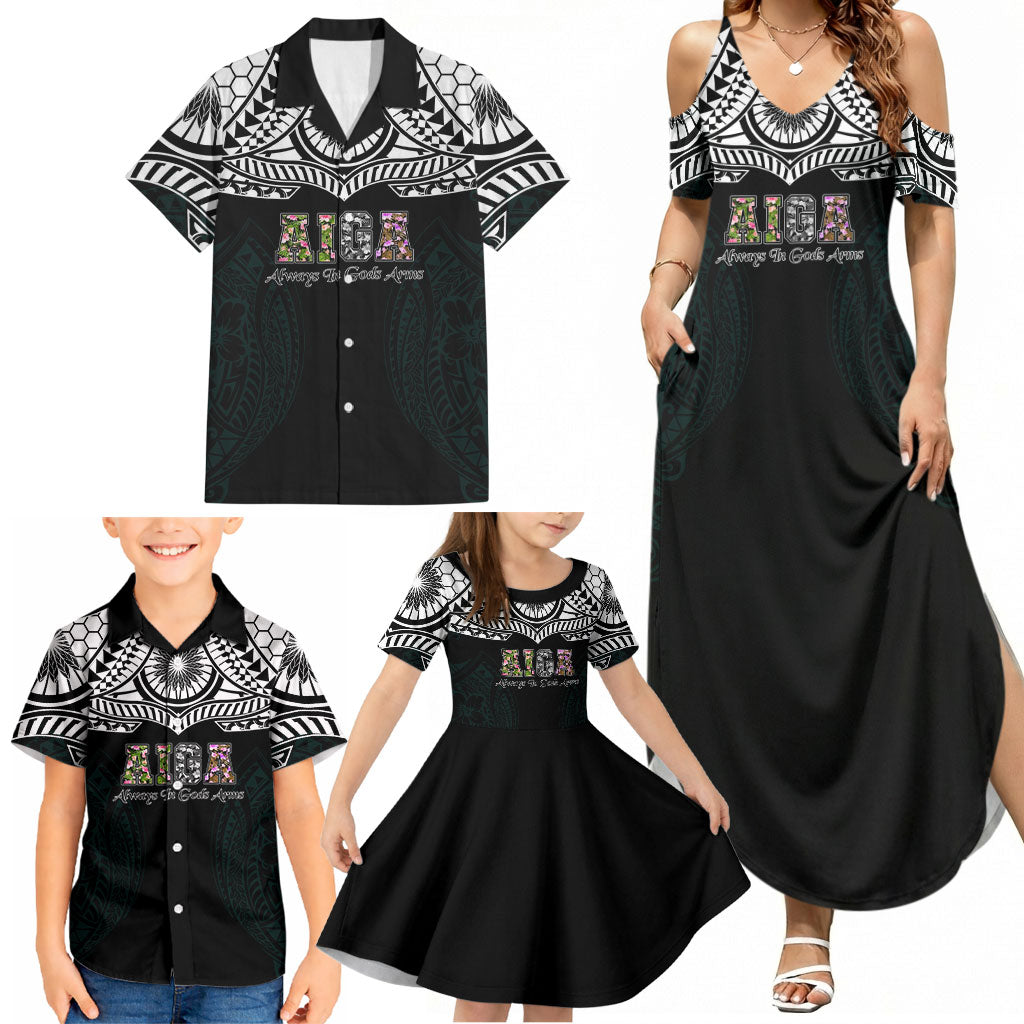AIGA Always In Gods Arms Samoa Family Matching Summer Maxi Dress and Hawaiian Shirt Polynesian Tribal Tattoo Art Family Heritage Faith TS04 - Polynesian Pride