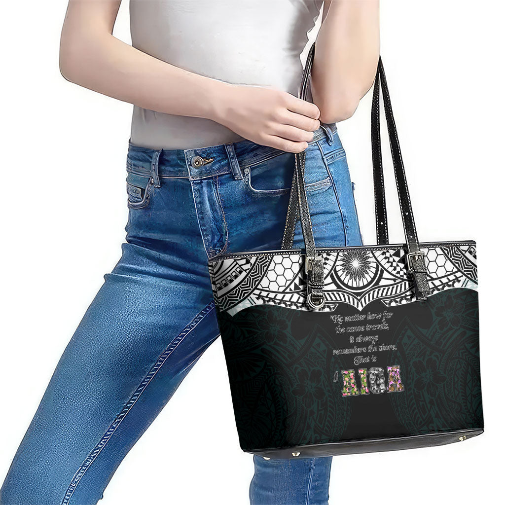 AIGA Always In Gods Arms Samoa Leather Tote Bag Polynesian Tribal Tattoo Art Family Heritage Faith TS04 - Polynesian Pride