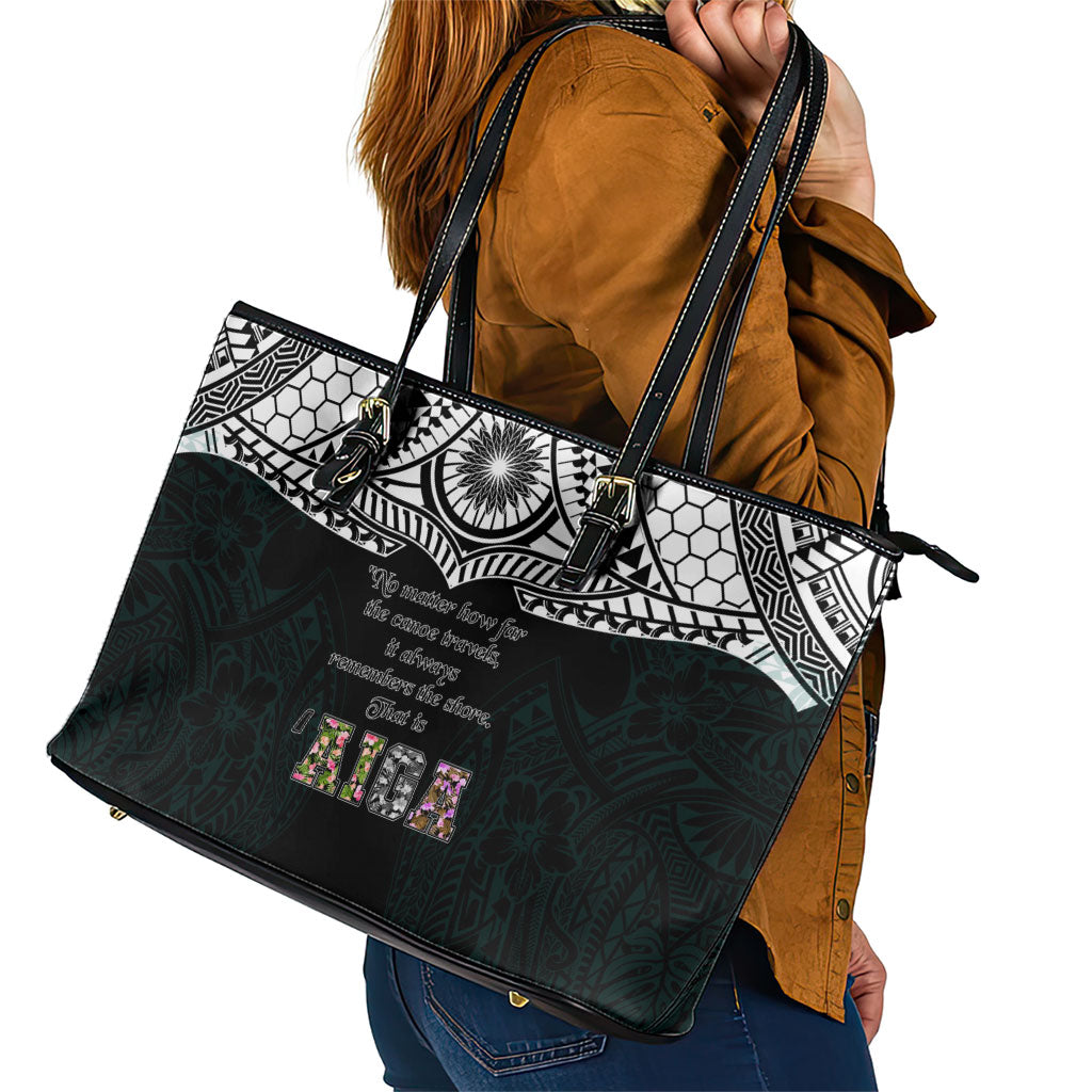 AIGA Always In Gods Arms Samoa Leather Tote Bag Polynesian Tribal Tattoo Art Family Heritage Faith TS04 - Polynesian Pride