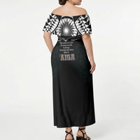 AIGA Always In Gods Arms Samoa Off Shoulder Maxi Dress Polynesian Tribal Tattoo Art Family Heritage Faith TS04 - Polynesian Pride