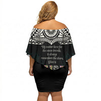 AIGA Always In Gods Arms Samoa Off Shoulder Short Dress Polynesian Tribal Tattoo Art Family Heritage Faith TS04 - Polynesian Pride