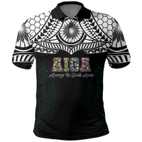 AIGA Always In Gods Arms Samoa Polo Shirt Polynesian Tribal Tattoo Art Family Heritage Faith TS04 Black White - Polynesian Pride
