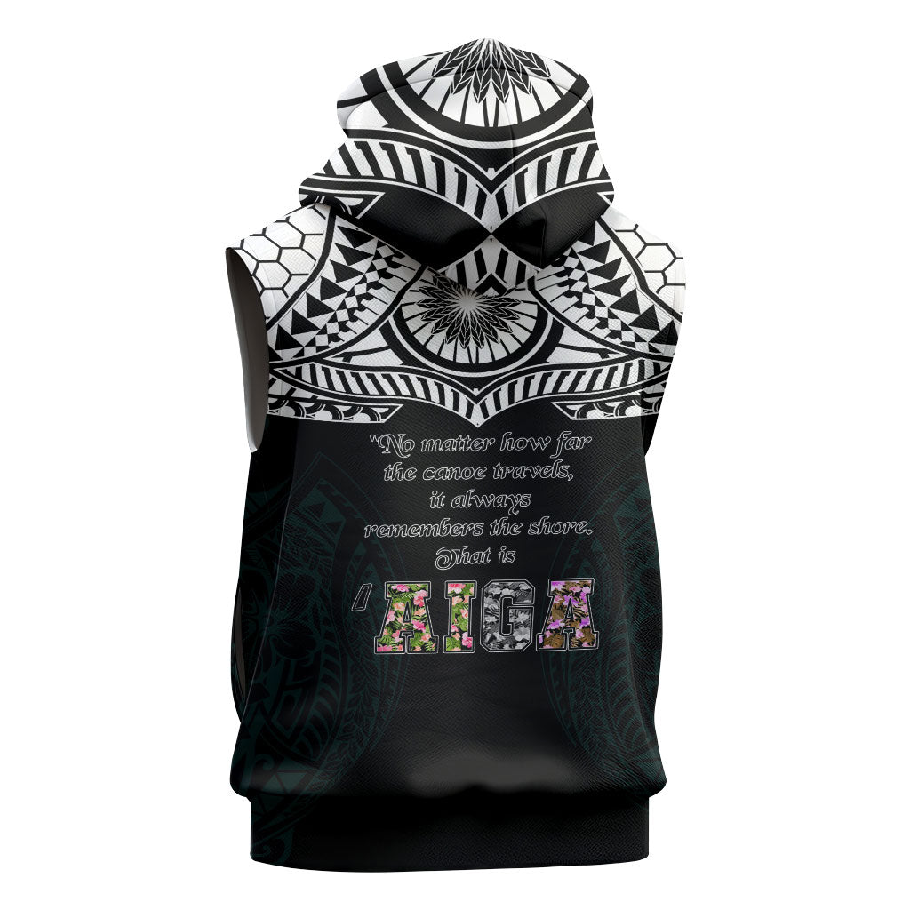 AIGA Always In Gods Arms Samoa Sleeveless Zip Hoodie Polynesian Tribal Tattoo Art Family Heritage Faith TS04 - Polynesian Pride
