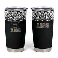 AIGA Always In Gods Arms Samoa Tumbler Cup Polynesian Tribal Tattoo Art Family Heritage Faith TS04 Black White - Polynesian Pride