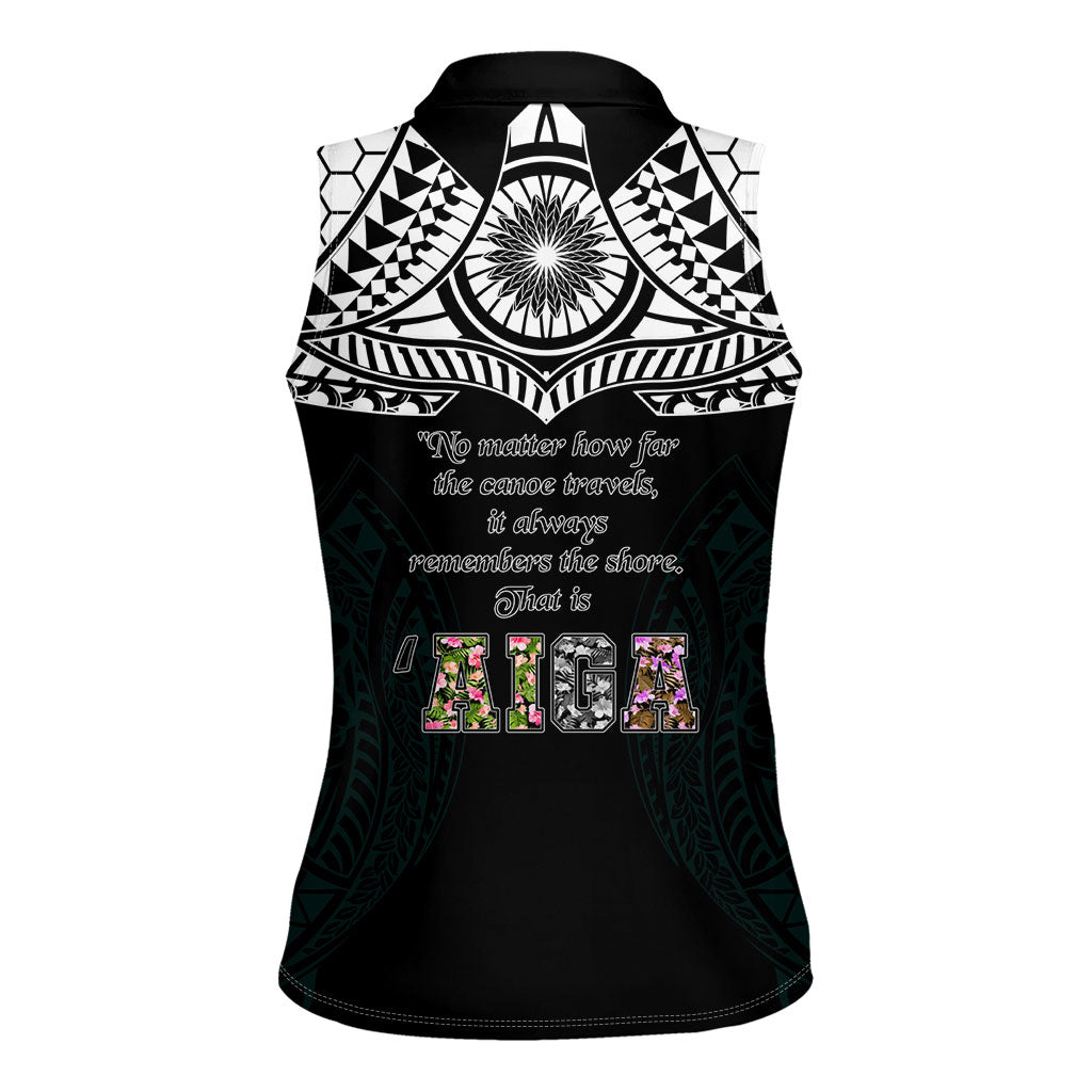 AIGA Always In Gods Arms Samoa Women Sleeveless Polo Shirt Polynesian Tribal Tattoo Art Family Heritage Faith TS04 - Polynesian Pride