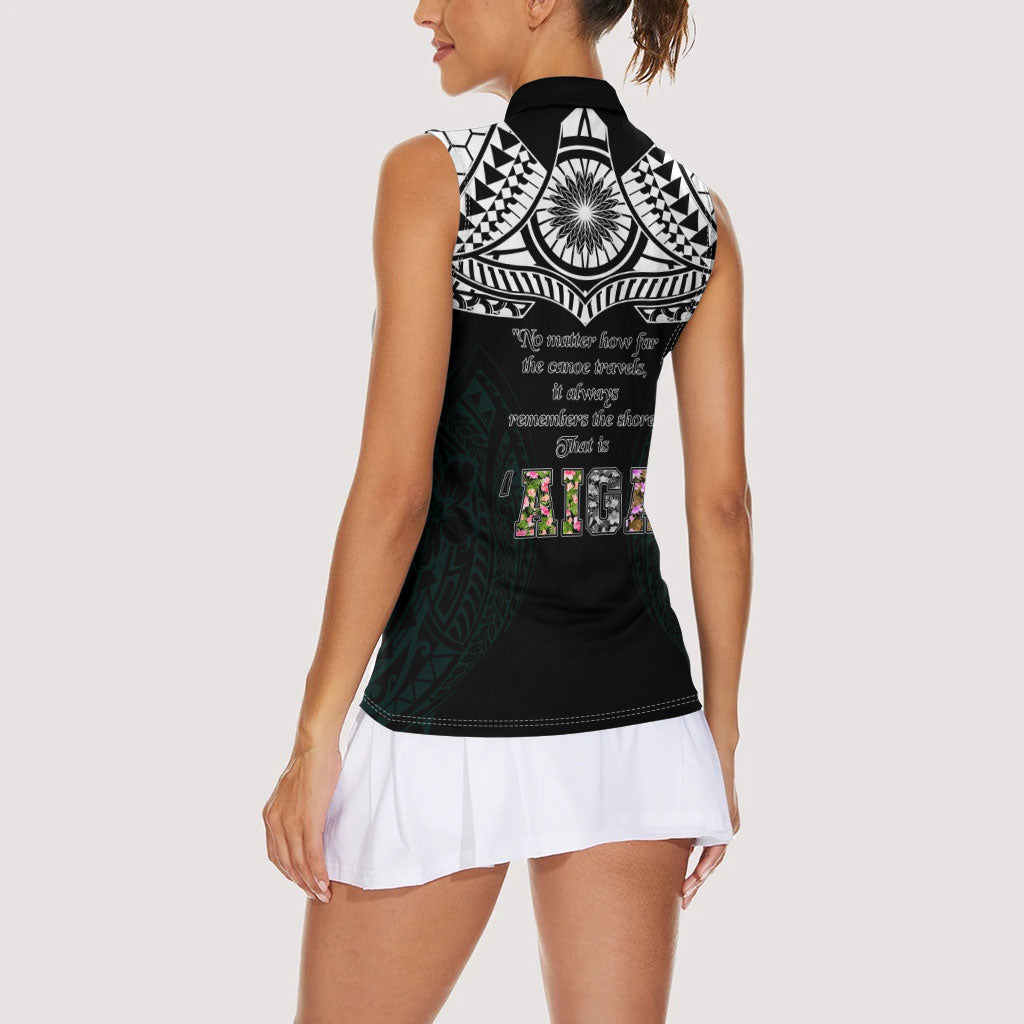 AIGA Always In Gods Arms Samoa Women Sleeveless Polo Shirt Polynesian Tribal Tattoo Art Family Heritage Faith TS04 - Polynesian Pride