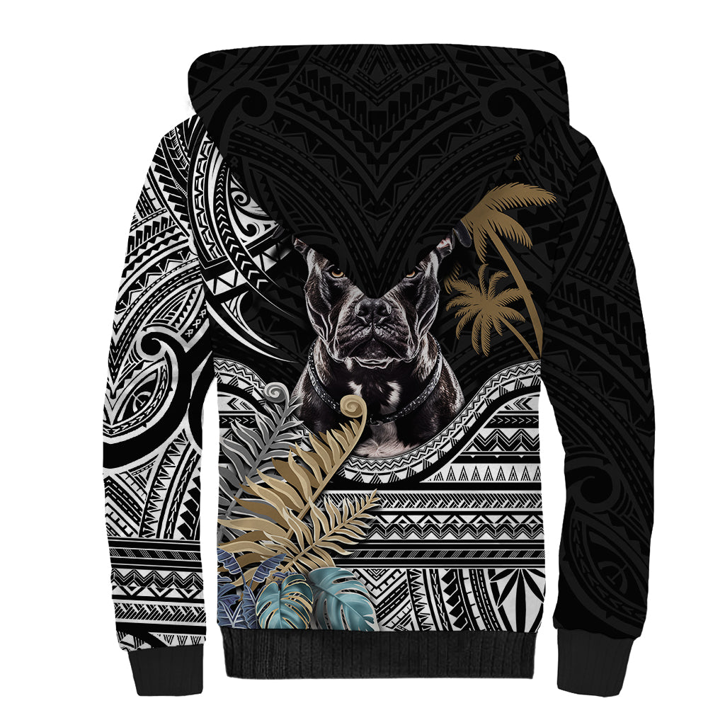 Polynesian Pitbull Sherpa Hoodie Polynesian Pattern And Pitbull TS04 - Polynesian Pride
