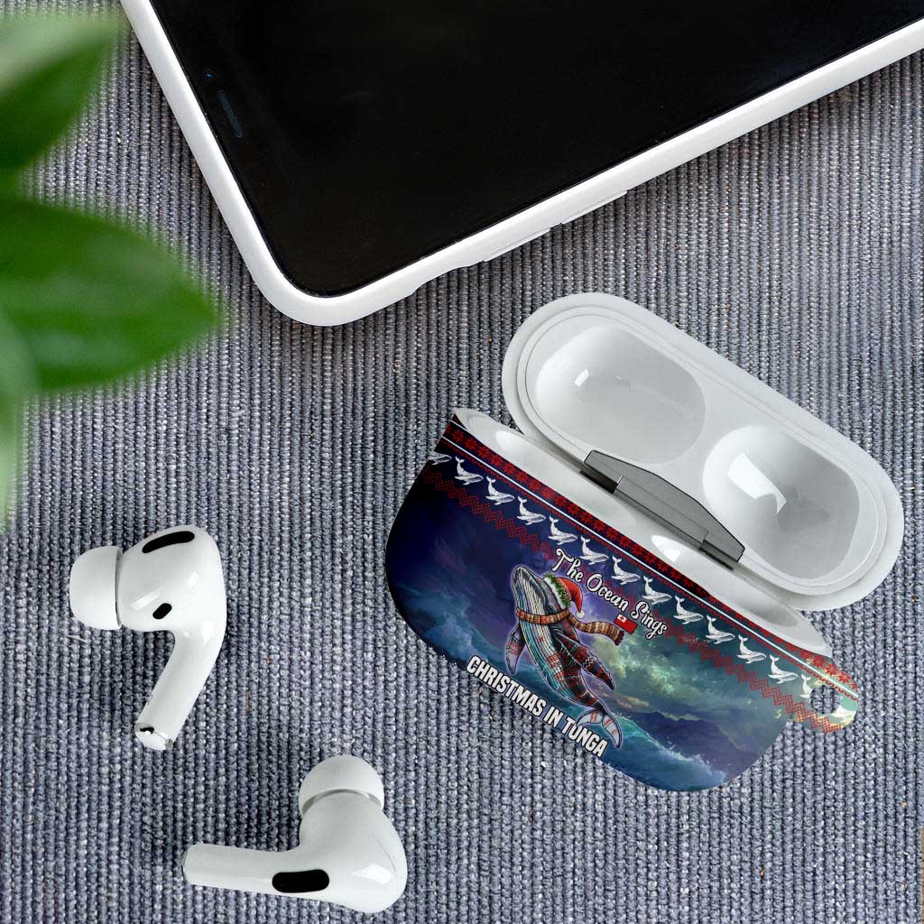 Tonga Christmas AirPods Case with Singing Whale Ocean Scene National Coat of Arms TS04 - Polynesian Pride