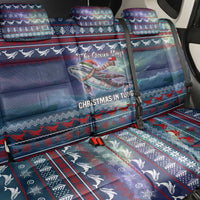 Tonga Christmas Back Car Seat Cover with Singing Whale Ocean Scene National Coat of Arms TS04 - Polynesian Pride
