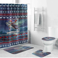 Tonga Christmas Bathroom Set with Singing Whale Ocean Scene National Coat of Arms - Polynesian Pride