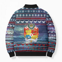 Tonga Christmas Bomber Puffer Jacket with Singing Whale Ocean Scene National Coat of Arms TS04 - Polynesian Pride