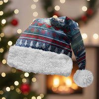 Tonga Christmas Santa Hat with Singing Whale Ocean Scene National Coat of Arms TS04 With Fur Multicolor - Polynesian Pride