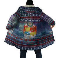 Tonga Christmas Cloak with Singing Whale Ocean Scene National Coat of Arms - Polynesian Pride