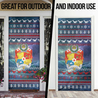 Tonga Christmas Door Cover with Singing Whale Ocean Scene National Coat of Arms - Polynesian Pride
