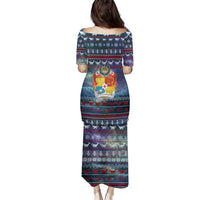 Tonga Christmas Family Matching Puletasi and Hawaiian Shirt with Singing Whale Ocean Scene National Coat of Arms - Polynesian Pride