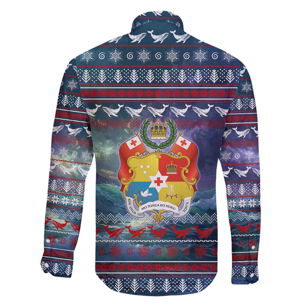 Tonga Christmas Family Matching Summer Maxi Dress and Hawaiian Shirt with Singing Whale Ocean Scene National Coat of Arms - Polynesian Pride