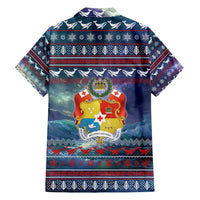 Tonga Christmas Family Matching Tank Maxi Dress and Hawaiian Shirt with Singing Whale Ocean Scene National Coat of Arms - Polynesian Pride