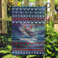 Tonga Christmas Garden Flag with Singing Whale Ocean Scene National Coat of Arms - Polynesian Pride