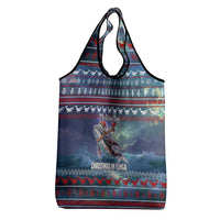 Tonga Christmas Grocery Bag with Singing Whale Ocean Scene National Coat of Arms TS04 - Polynesian Pride