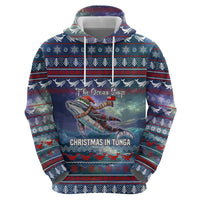 Tonga Christmas Hoodie with Singing Whale Ocean Scene National Coat of Arms TS04 - Polynesian Pride
