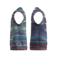 Tonga Christmas Knitted V-Neck Vest with Singing Whale Ocean Scene National Coat of Arms TS04 - Polynesian Pride