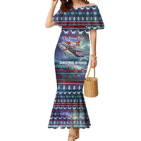 Tonga Christmas Mermaid Dress with Singing Whale Ocean Scene National Coat of Arms - Polynesian Pride