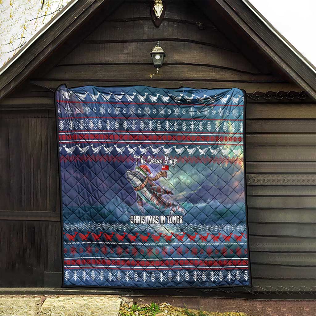 Tonga Christmas Quilt with Singing Whale Ocean Scene National Coat of Arms TS04 - Polynesian Pride