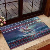 Tonga Christmas Rubber Doormat with Singing Whale Ocean Scene National Coat of Arms TS04 - Polynesian Pride