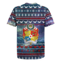 Tonga Christmas Rugby Jersey with Singing Whale Ocean Scene National Coat of Arms - Polynesian Pride