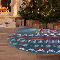Tonga Christmas Tree Skirt with Singing Whale Ocean Scene National Coat of Arms TS04 - Polynesian Pride
