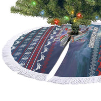 Tonga Christmas Tree Skirt with Singing Whale Ocean Scene National Coat of Arms TS04 - Polynesian Pride